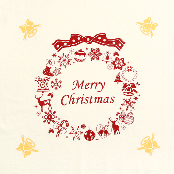 퀼트의 명가 엔조이퀼트,[크리스마스원단] 크리스마스리스 프린트원단 커트지 110cm x 50cm - 화이트