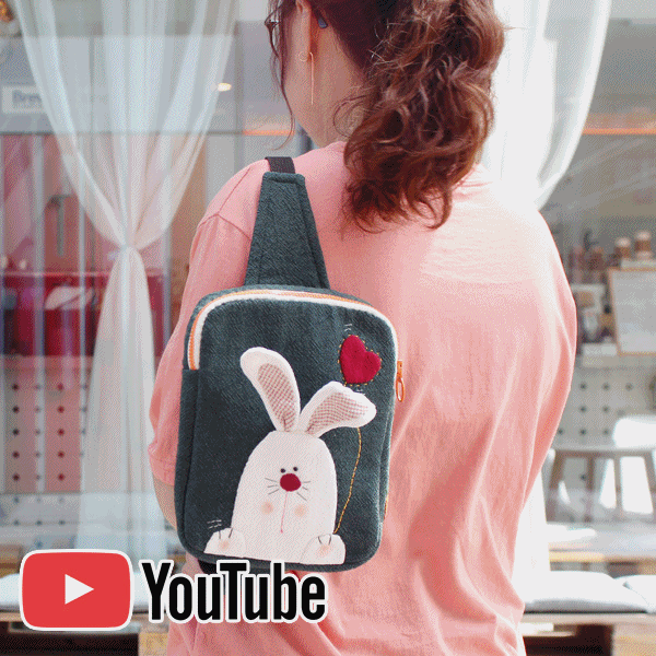 퀼트의 명가 엔조이퀼트,[바이핸즈] 유튜브 영상제공 퀼트패키지 가방 - 토깽이 슬링백