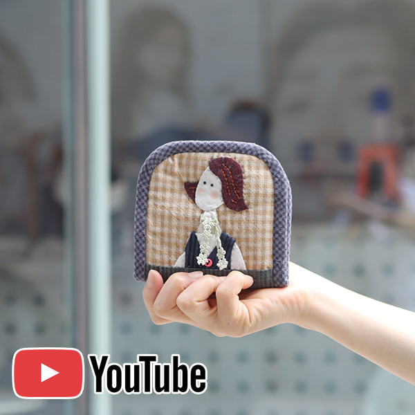 퀼트의 명가 엔조이퀼트,[바이핸즈] 유튜브 영상제공 퀼트패키지 소품 - 단발머리소녀 반지갑