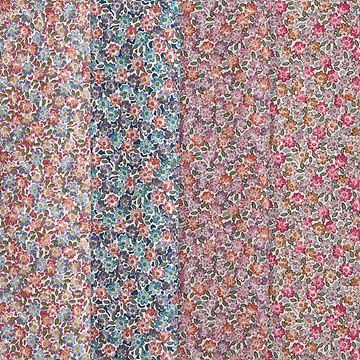 [원단패키지] 컨트리 플로랄 잔꽃무늬 셔팅 프린트 4종 - 45cm x 26cm (set)