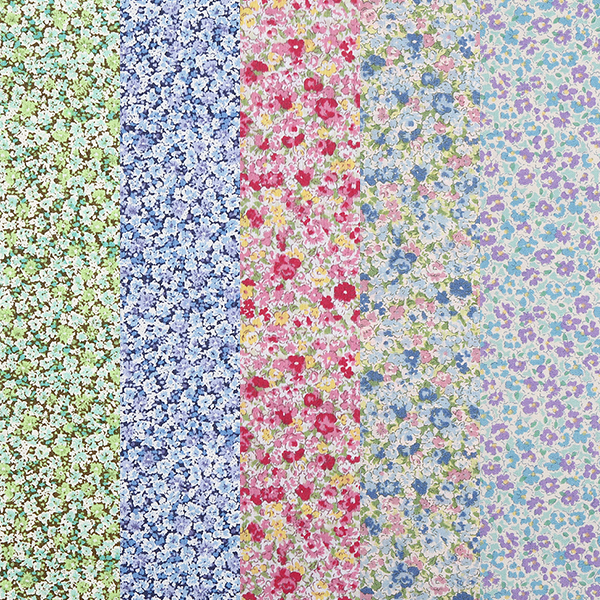 퀼트의시작은? 엔조이퀼트와 함께,[원단패키지] 세븐베리 일본수입 꽃무늬 퀼트천 플라워 면원단3 5종 - 45cm x 26cm