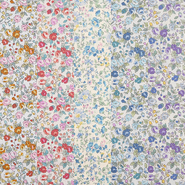퀼트의시작은? 엔조이퀼트와 함께,[원단패키지] 세븐베리 일본수입 꽃무늬 퀼트천 플라워 면원단5 5종 - 45cm x 26cm