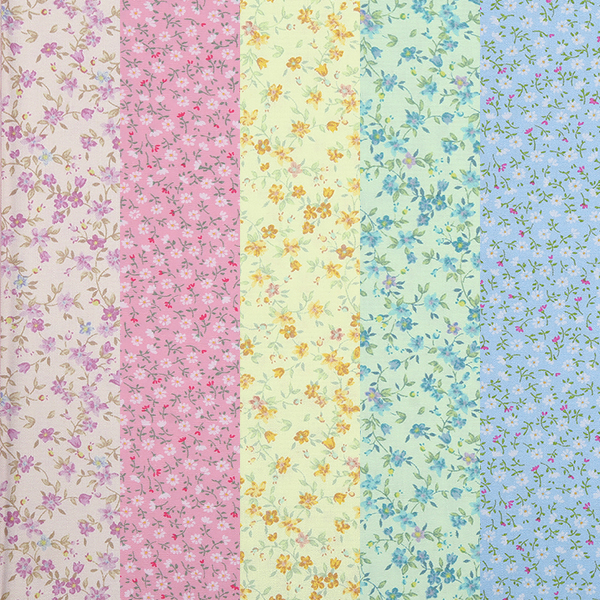 퀼트의시작은? 엔조이퀼트와 함께,[원단패키지] 세븐베리 일본수입 꽃무늬 퀼트천 플라워 면원단8 5종 - 45cm x 26cm