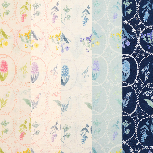 퀼트의시작은? 엔조이퀼트와 함께,[원단패키지] 세븐베리 일본수입 꽃무늬 퀼트천 플라워 면원단11 5종 - 45cm x 26cm