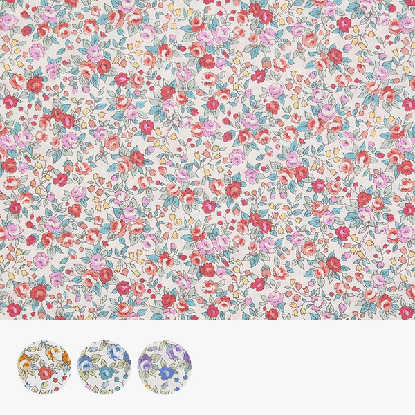 퀼트의시작은? 엔조이퀼트와 함께,[세븐베리] 일본 수입원단 꽃무늬 퀼트천 플라워 면원단 - 6121-D7