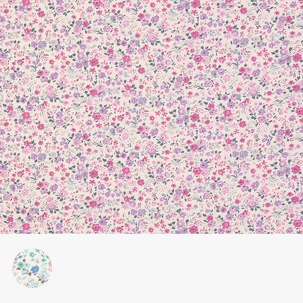 퀼트의시작은? 엔조이퀼트와 함께,[세븐베리] 일본 수입원단 꽃무늬 퀼트천 플라워 면원단 - 6163-D3