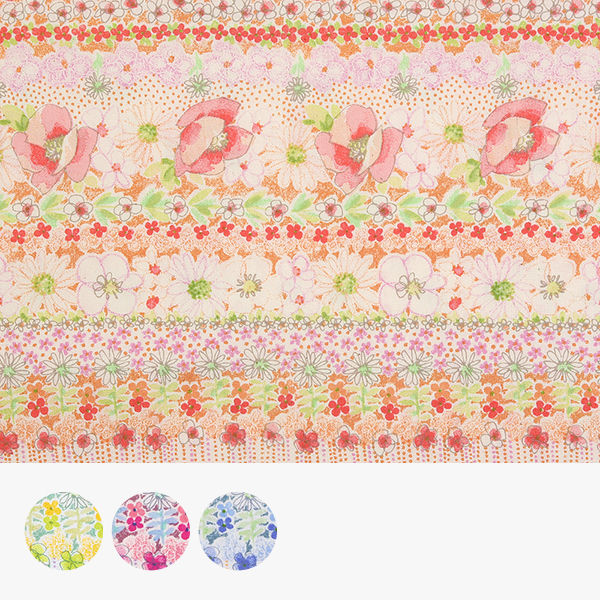 퀼트의시작은? 엔조이퀼트와 함께,[세븐베리] 일본 수입원단 꽃무늬 퀼트천 플라워 면원단 - 850410-D1