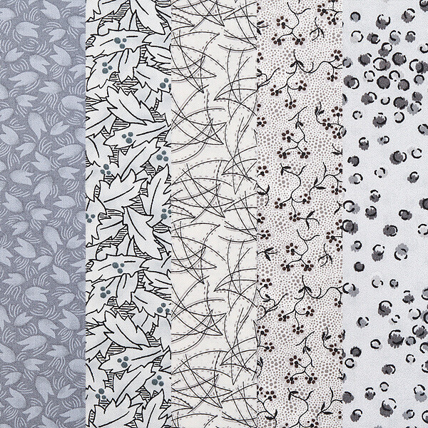 퀼트의시작은? 엔조이퀼트와 함께,[원단패키지] 스토프 덴마크 수입 꽃무늬 퀼트천 도트 프린트 면원단6 5종 - 45cmx26cm