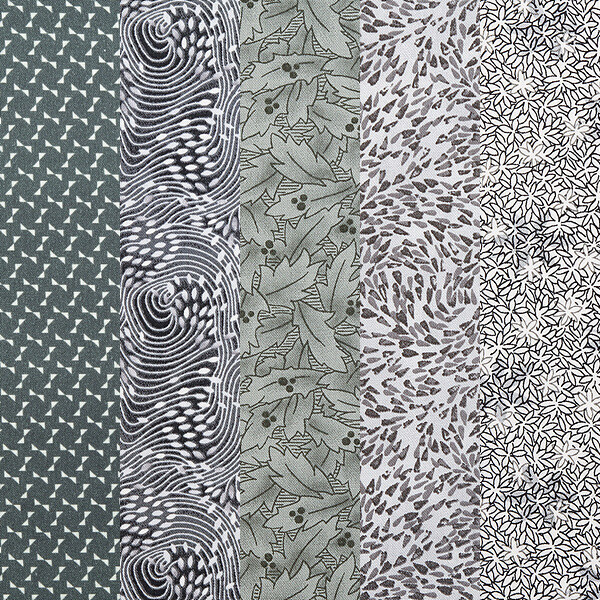 퀼트의시작은? 엔조이퀼트와 함께,[원단패키지] 스토프 덴마크 수입 꽃무늬 퀼트천 도트 프린트 면원단7 5종 - 45cmx26cm
