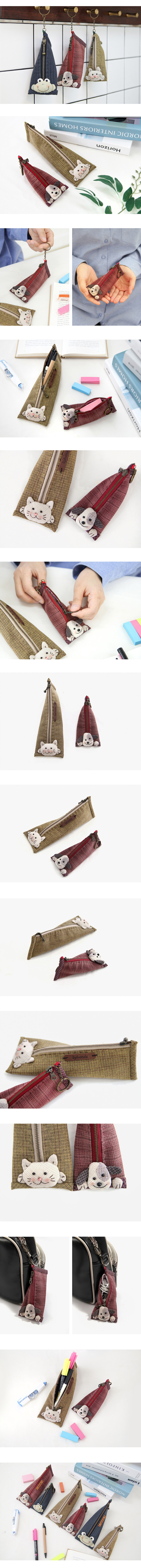 바이핸즈 고양이 필통 & 강아지 케이스 퀼트 소품 DIY 패키지 이미지