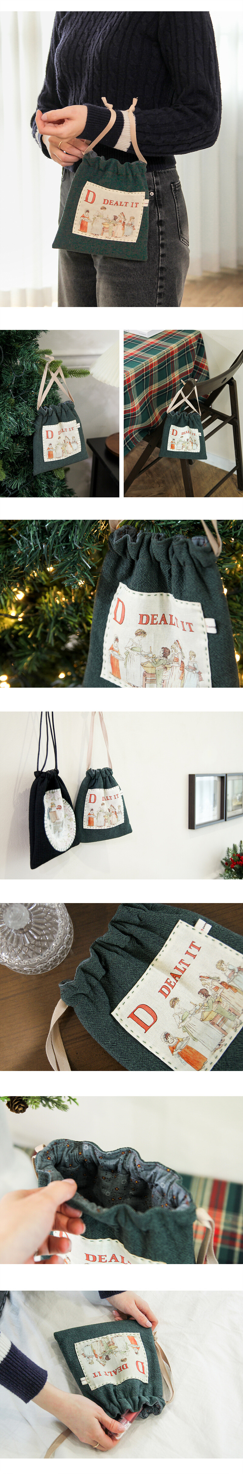 바이핸즈 조리개 파우치 완성 사이즈 19cm x 21cm 참고 이미지