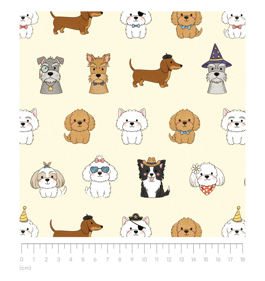 옐로우 옥스포드 원단 패턴 사이즈
