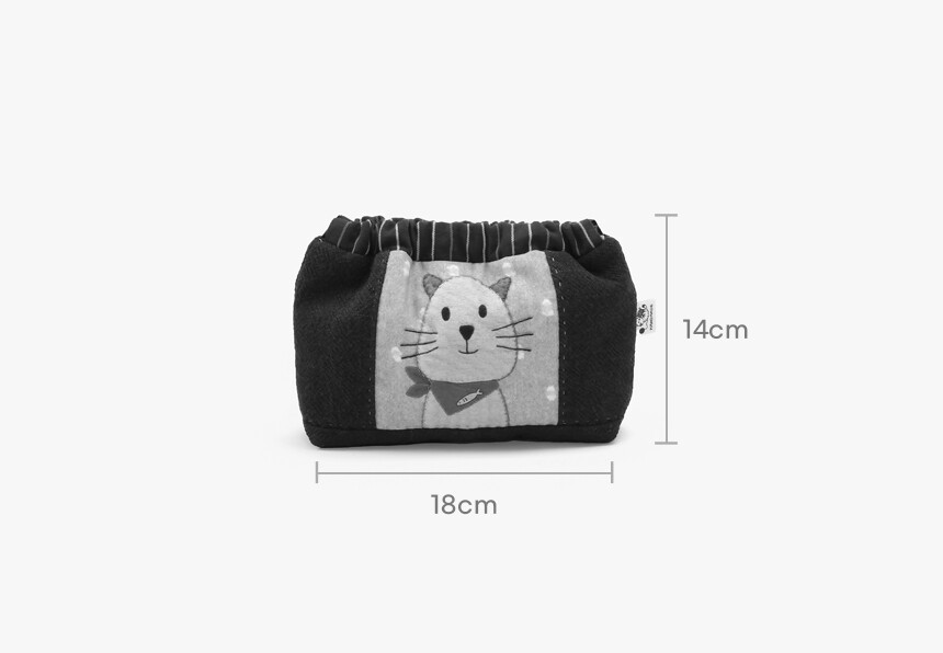 캣츠 바네파우치 가로 18cm 세로 14cm 사이즈 표기
