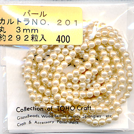 퀼트의시작은? 엔조이퀼트와 함께,[토호] 장식용 진주구슬(크림색) - 3mm #2000-201-3