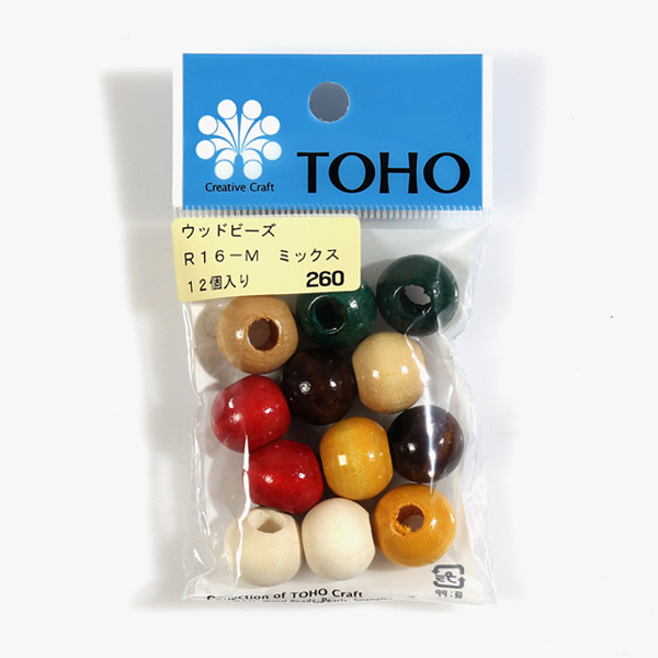 퀼트의시작은? 엔조이퀼트와 함께,[토호] 장식용 나무구슬 - 혼합(16mm) R16-M #1300