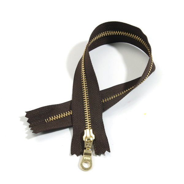 [YKK] 금색 메탈지퍼 5호(35cm)-브라운