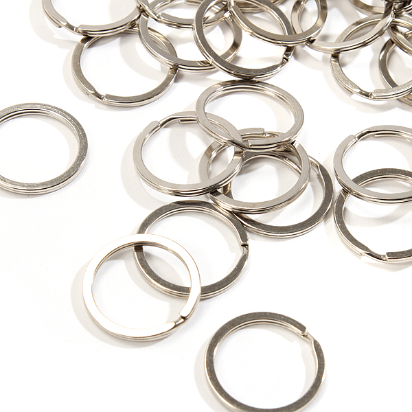 [장식부자재] 실버 플랫 원형 키고리-내경25mm(50개 세트)