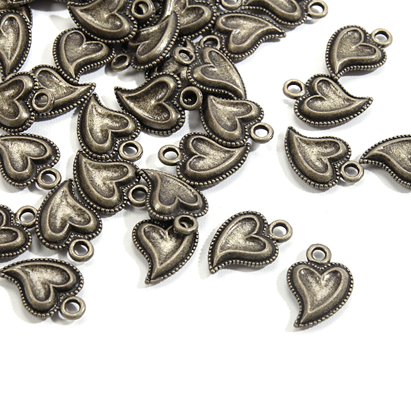 [기본부자재] 청동 지퍼장식(지퍼텍) 하트 (50개)