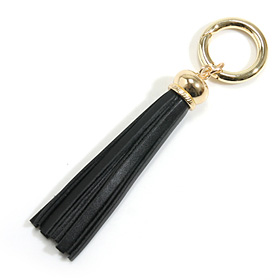 [바이핸즈] 명품스타일 골드 가죽테슬-블랙