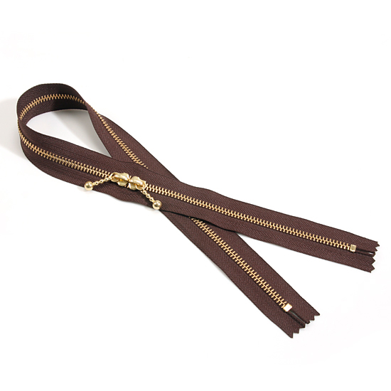 [YKK] 금색 메탈 양면지퍼 5호(60cm)-브라운