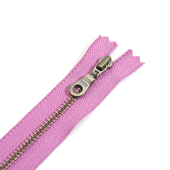[YKK] 청동지퍼 둥근고리 3호(10cm)-라이트퍼플