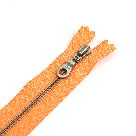 [YKK] 청동지퍼 둥근고리 3호(20cm)-오렌지
