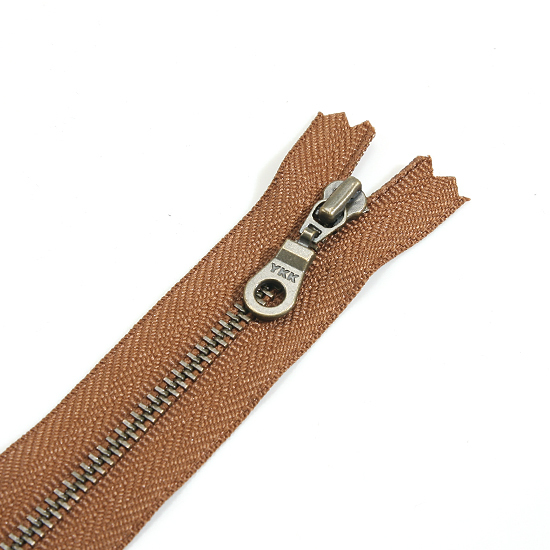 퀼트의시작은? 엔조이퀼트와 함께,[YKK] 청동지퍼 둥근고리 3호(20cm)-옐로우브라운