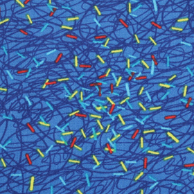 [패브리퀼트] 쿡스헬퍼시리즈 사각조각 프린트원단-블루 (1/2Yd)