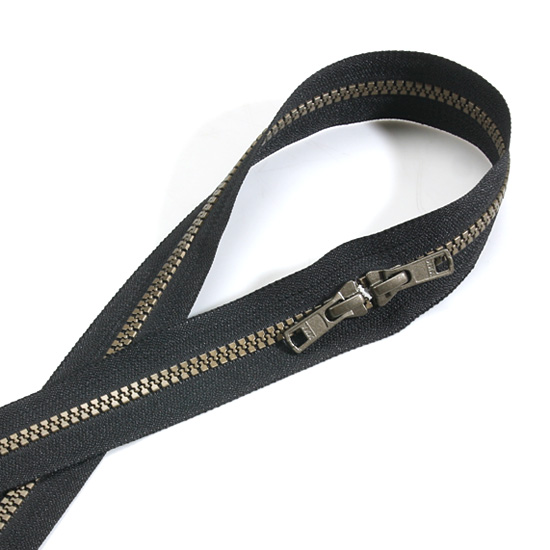 [YKK] 투웨이 양면지퍼 65cm-블랙/청동