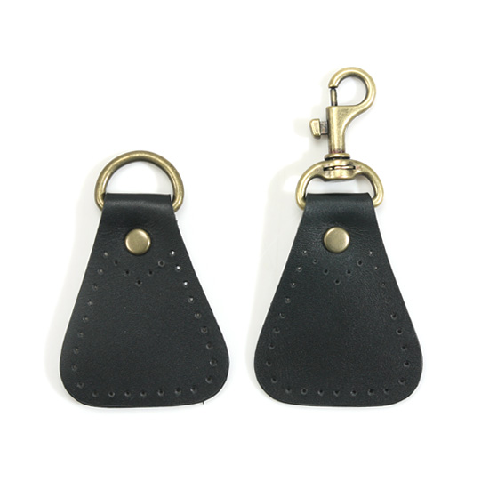 [바이핸즈] 가방악세사리 청동 가죽고리-블랙