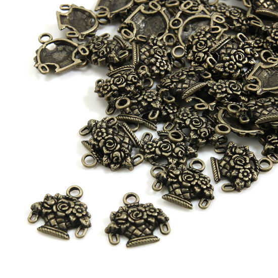 [기본부자재] 청동 지퍼장식(지퍼텍) 플라워바스켓 (50개)