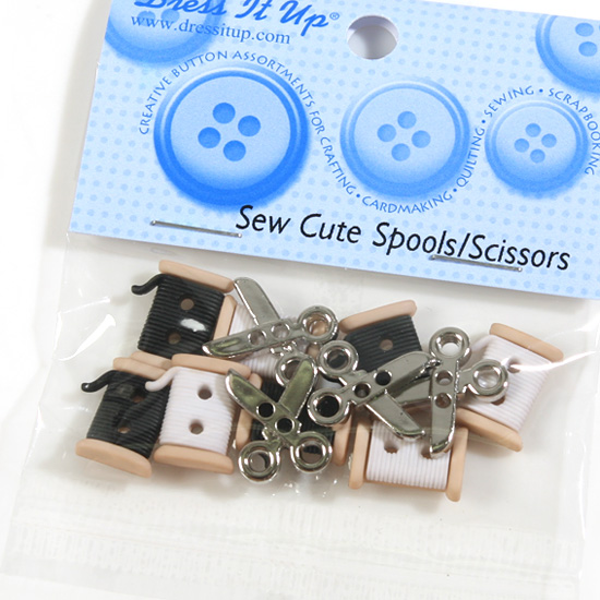 퀼트의 명가 엔조이퀼트,[제시제임스] 장식단추 드레스잇업-6942(Sew Cute Spools/Scissors)