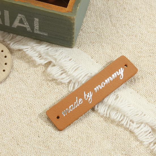 [퀼트부자재] madebymammy 가죽라벨(카멜-실버)