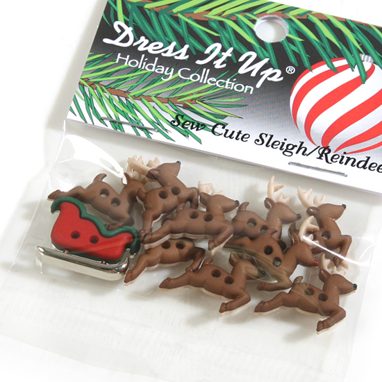 [제시제임스] 장식단추 드레스잇업-7590(SewCuteSleigh/Reindeer)