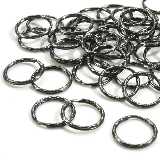 [가방부자재] 흑색 엠보 원형 키고리-내경25mm(50개 세트)