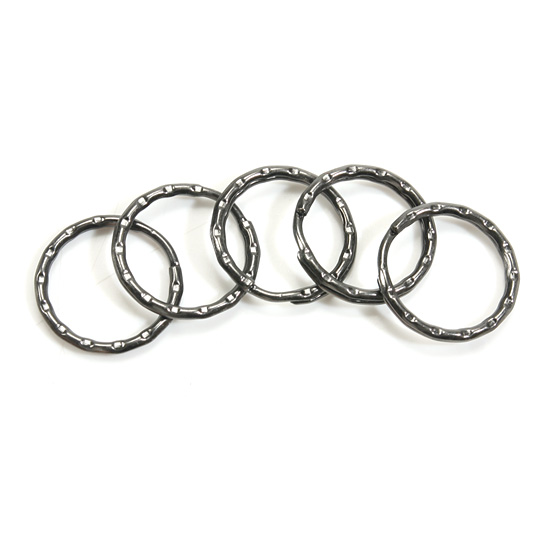 [가방부자재] 흑색 엠보 원형 키고리-내경25mm(5개 세트)