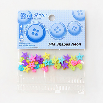 [제시제임스] 장식단추 드레스잇업-7703(Micro shapes Neon) (set)