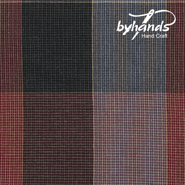 [바이핸즈] 멀티체크 선염체크원단 - 레드블루