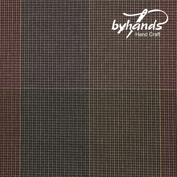 [바이핸즈] 멀티체크 선염체크원단 - 옐로우브라운