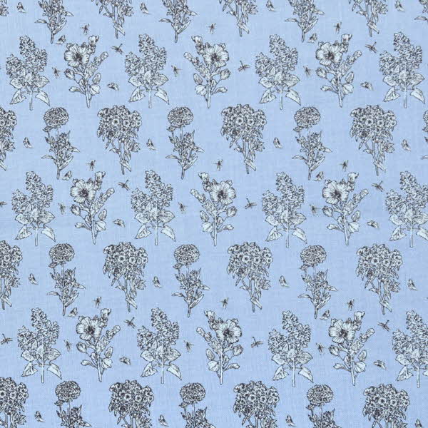 [유럽수입] 첼시 피직 가든 허브 프린트원단 - 블루