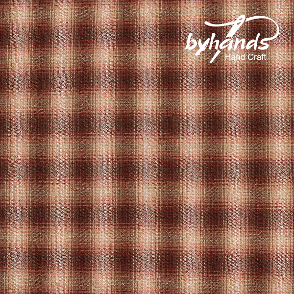 [바이핸즈] 컨츄리 미니체크 선염체크원단 - 레트로레드