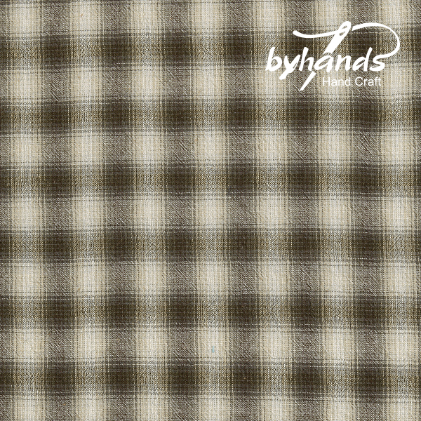 [바이핸즈] 컨츄리 미니체크 선염체크원단 - 레트로그레이