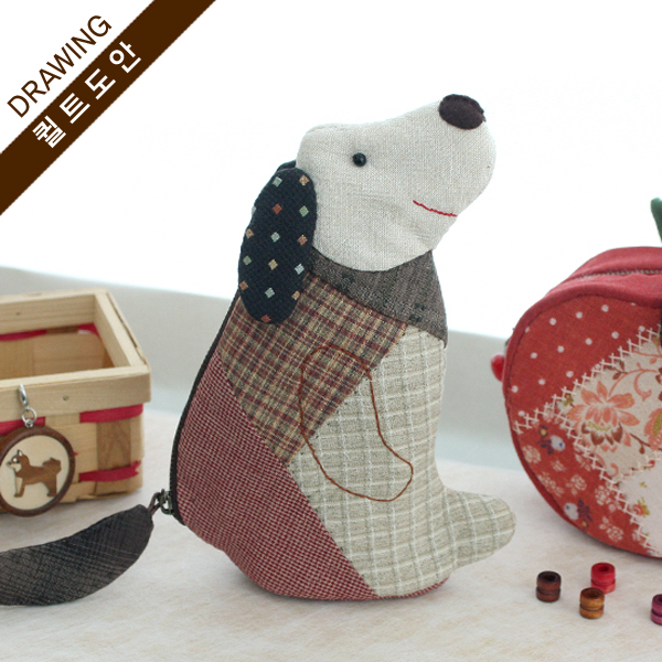 [바이핸즈] 멍멍이필통 퀼트도안