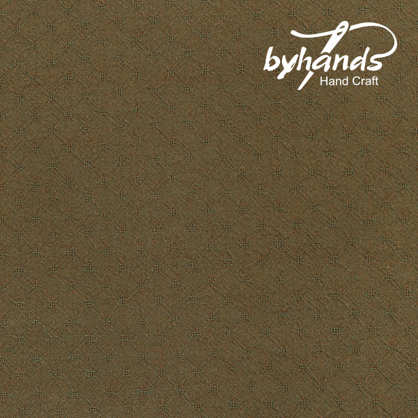 [바이핸즈] 허니와플 선염체크원단 - 코퍼카키