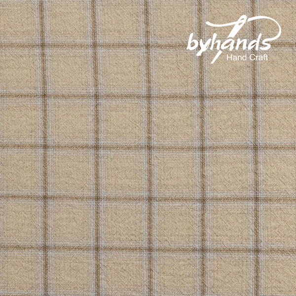 [바이핸즈] 투톤라인 스퀘어 선염체크원단 - 샌드그레이