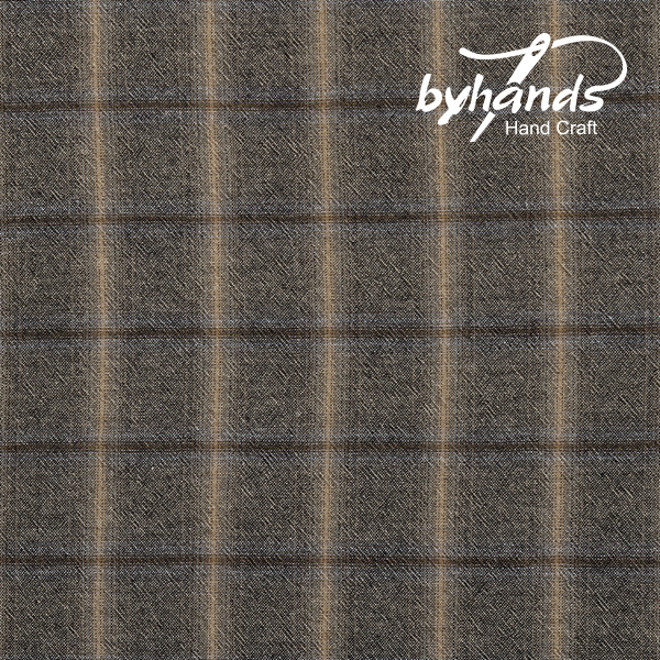 [바이핸즈] 투톤라인 스퀘어 선염체크원단 - 딥그레이