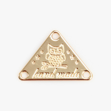 [장식부자재] 삼각형 부엉이 핸드메이드 라벨 3.5cm x 2.4cm - 골드 (개)