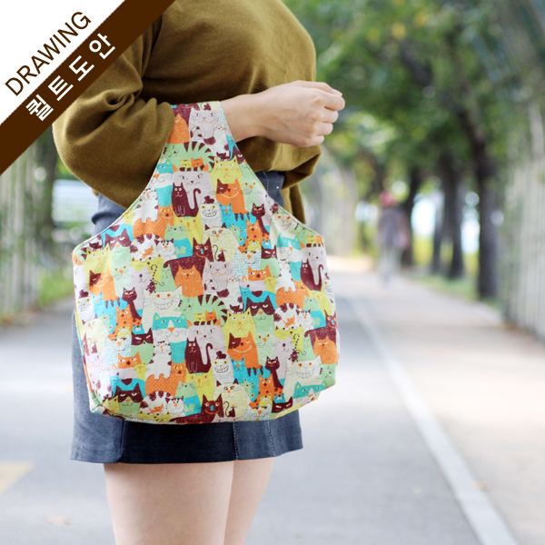 [바이핸즈] 냥이버킷백 퀼트도안