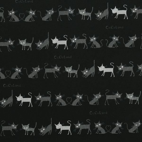 [일본수입원단] 코코랜드 옥스포드 프린트원단 - 블랙