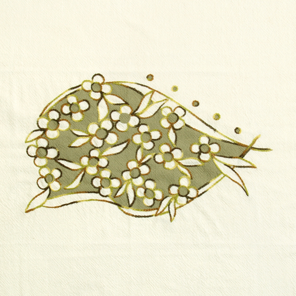 [바이핸즈] 다이스티치 선염 프린트 미니 자수커트지 완제품 B3 - 백아이보리